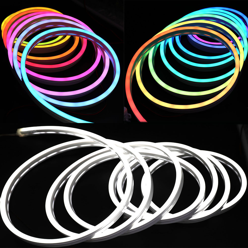 DC5-24V Individually Addressable Full-Color Waterproof LED Neon Flex Light Kit Work with WS2815 SK6812 RGBW LED Strip Lights